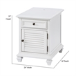 Bowery Hill Modern Farmhouse Soft White Wood Storage End Table with USB