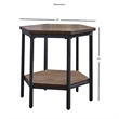 Bowery Hill End Table Coffee Accent Table Hexagon in Metal - Chocolate
