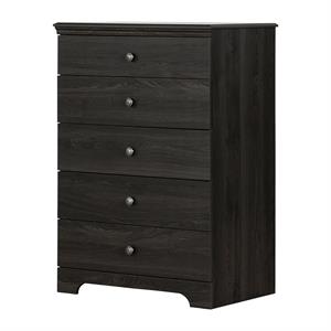 bowery hill 5-drawer chest in gray oak