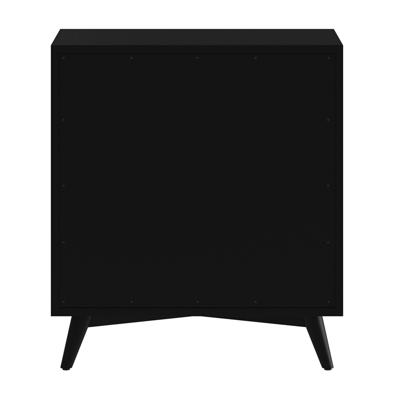 Bowery Hill Mid-Century Mid Century Modern Wood 3 Drawer Small Chest in Black