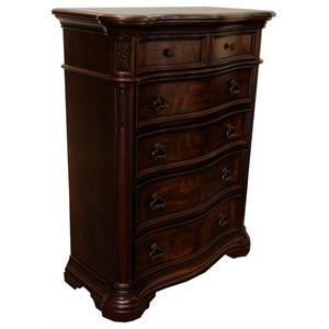 bowery hill traditional wood 5-drawer chest in walnut
