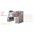 Bowery Hill Modern Wood Twin Size Loft Bed with Storage in Gray