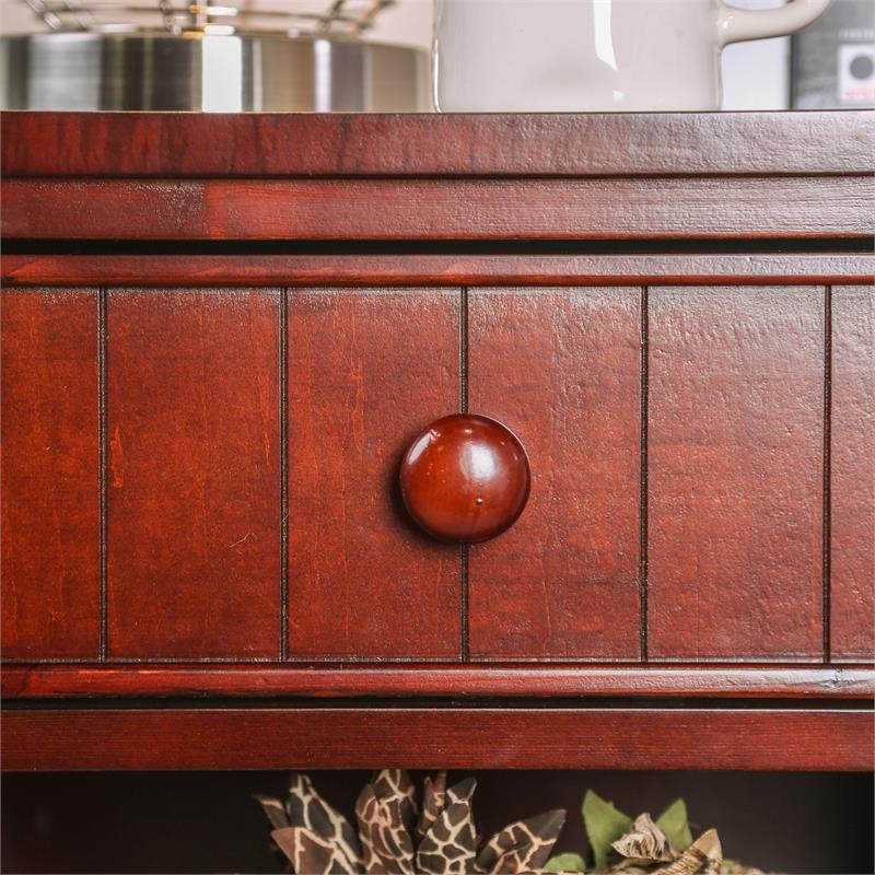 Bowery Hill 1-Drawer Transitional Solid Wood Nightstand in Cherry