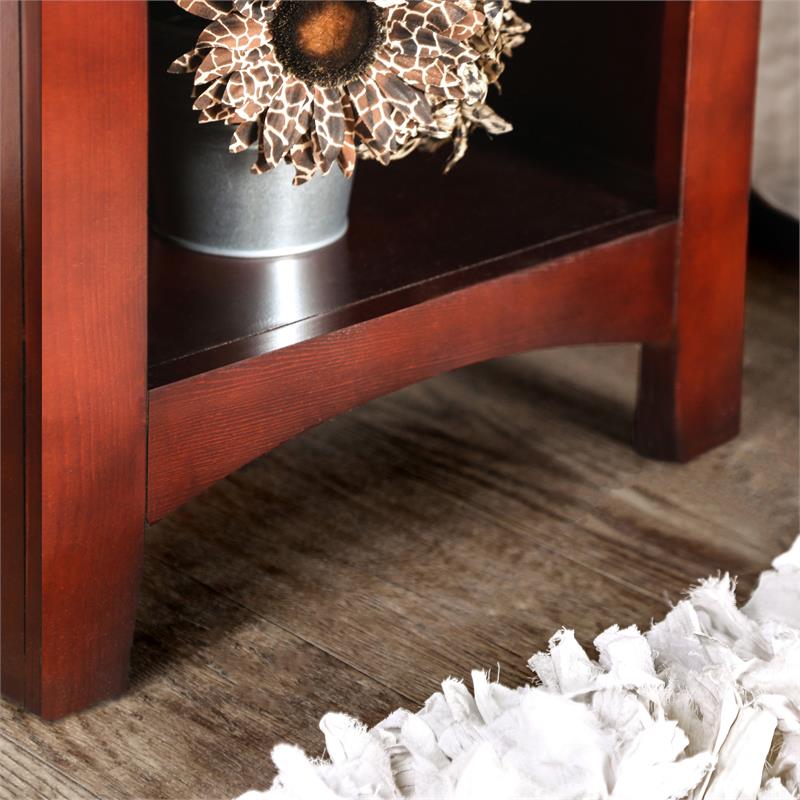 Bowery Hill 1-Drawer Transitional Solid Wood Nightstand in Cherry