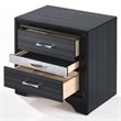 Bowery Hill Square 3 Drawers Nightstand in Black