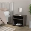 Bowery Hill Transitional Wood Nightstand with Nailhead Trim in Gray