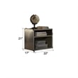 Bowery Hill Transitional Wood Nightstand with Nailhead Trim in Gray