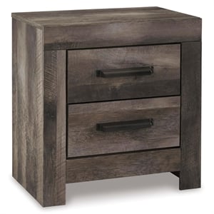 Bowery Hill 2 Drawer Nightstand with USB Ports in Gray