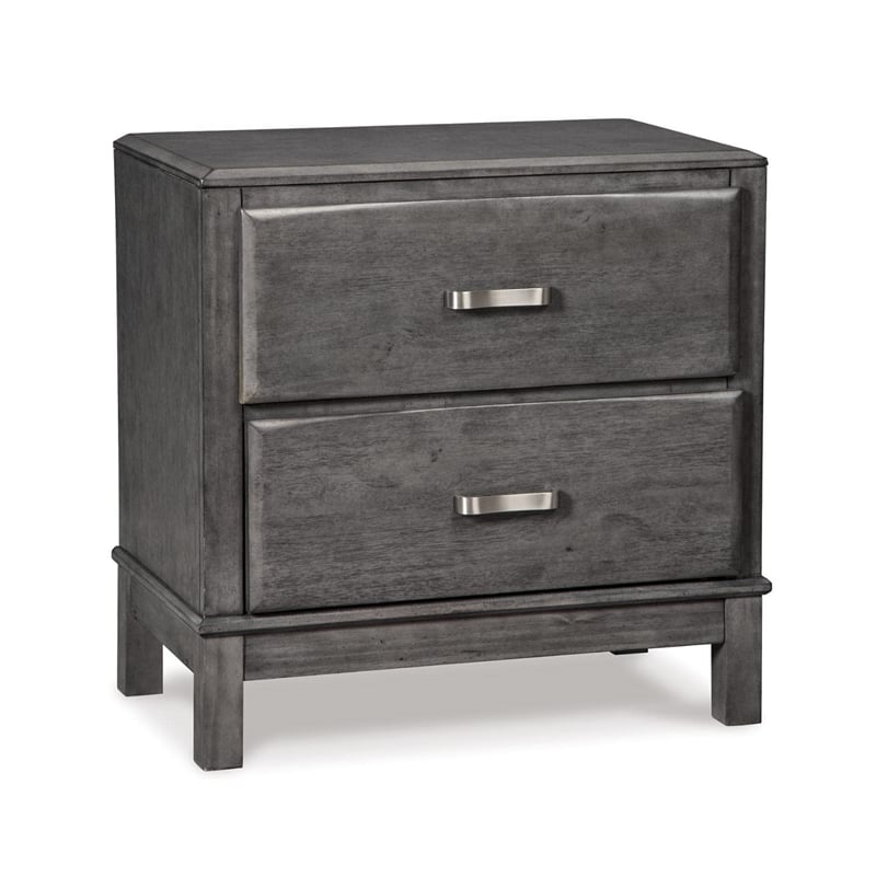 Bowery Hill 2 Drawer Nightstand in Gray