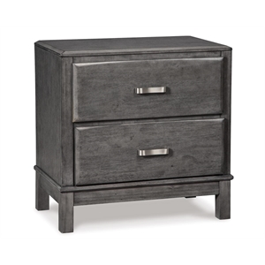 Bowery Hill 2 Drawer Nightstand in Gray