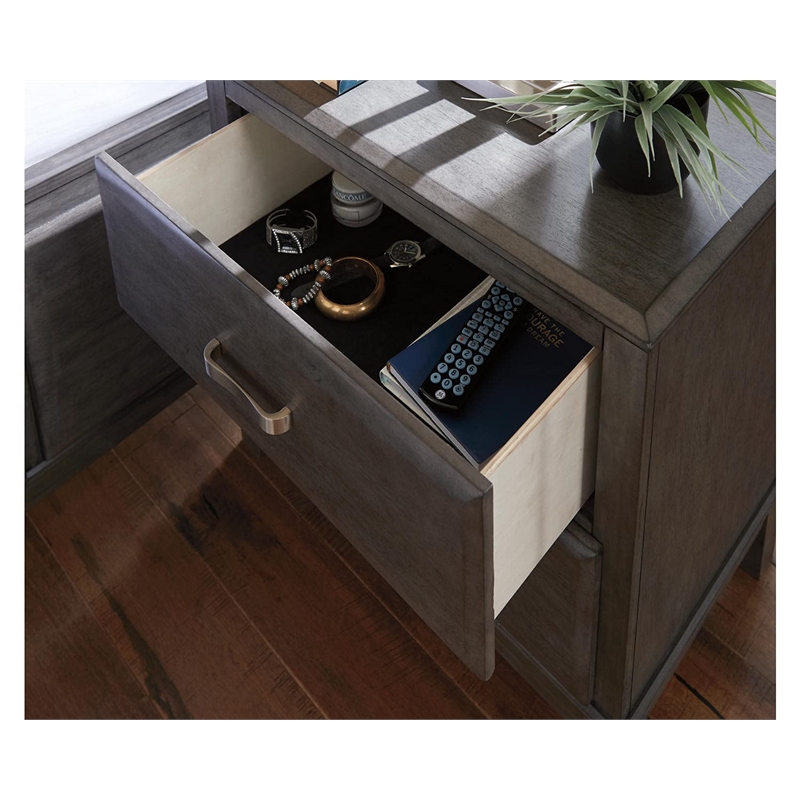 Bowery Hill 2 Drawer Nightstand in Gray