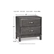 Bowery Hill 2 Drawer Nightstand in Gray