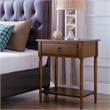 Bowery Hill Coastal Wood Nightstand with AC/USB Charger in Oak