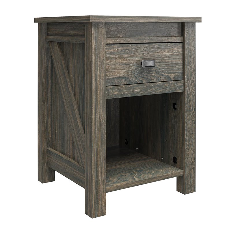 Bowery Hill One Drawer Nightstand in Weathered Oak