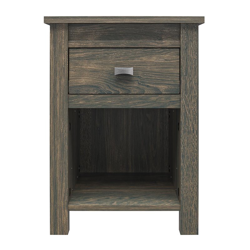 Bowery Hill One Drawer Nightstand in Weathered Oak