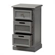 Bowery Hill Modern Grey Finished Wood 3-Drawer Nightstand