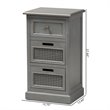 Bowery Hill Modern Grey Finished Wood 3-Drawer Nightstand