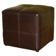 Bowery Hill Contemporary Wood Ottoman in Dark Brown