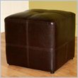 Bowery Hill Contemporary Wood Ottoman in Dark Brown