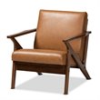 Bowery Hill Modern Walnut Brown Finished Wood Lounge Chair
