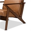 Bowery Hill Modern Walnut Brown Finished Wood Lounge Chair