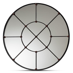 Bowery Hill Modern Black Finished Metal Accent Wall Mirror