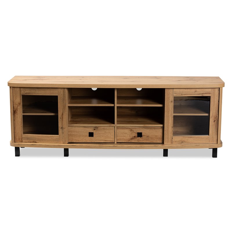 Bowery Hill Oak Brown Finished Wood 2-Drawer TV Stand