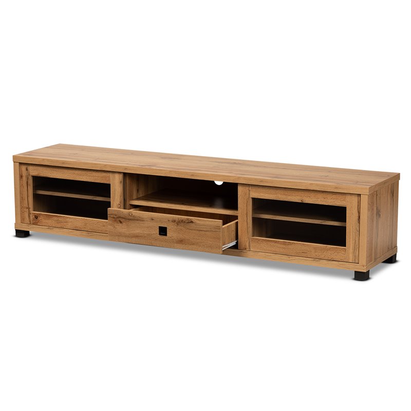 Bowery Hill Modern Oak Brown Finished Wood 1-Drawer TV Stand