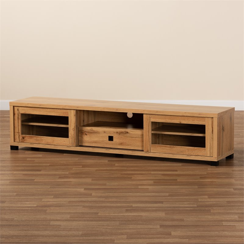 Bowery Hill Modern Oak Brown Finished Wood 1-Drawer TV Stand