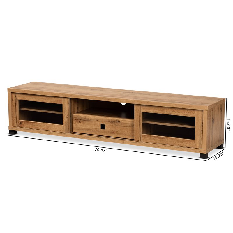 Bowery Hill Modern Oak Brown Finished Wood 1-Drawer TV Stand