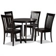 Bowery Hill Dark Brown Finished Wood 5-Piece Dining Set