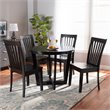 Bowery Hill Dark Brown Finished Wood 5-Piece Dining Set