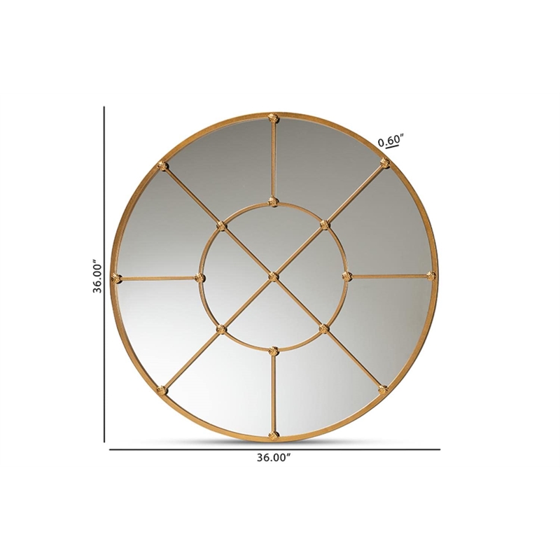 Bowery Hill Modern Gold Finished Metal Accent Wall Mirror