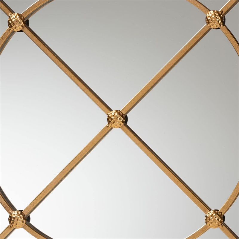 Bowery Hill Modern Gold Finished Metal Accent Wall Mirror