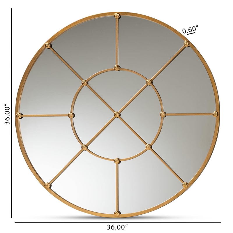 Bowery Hill Modern Gold Finished Metal Accent Wall Mirror
