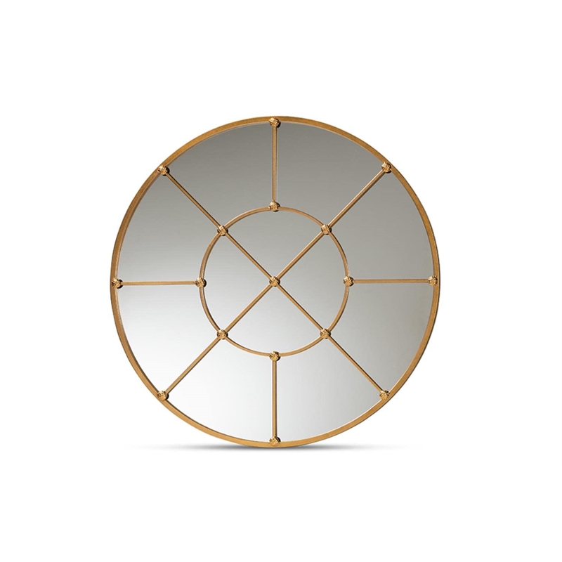 Bowery Hill Modern Gold Finished Metal Accent Wall Mirror