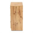 Bowery Hill Oak Brown Finished Wood 3-Drawer Storage Chest