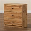 Bowery Hill Oak Brown Finished Wood 3-Drawer Storage Chest