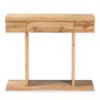 Bowery Hill Oak Brown Finished Wood 3-Drawer Console Table