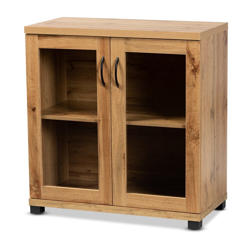 Bowery Hill Oak Brown Finished Wood 2-Door Storage Cabinet