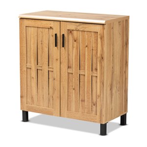 Bowery Hill Oak Brown Finished Wood 2-Door Storage Cabinet