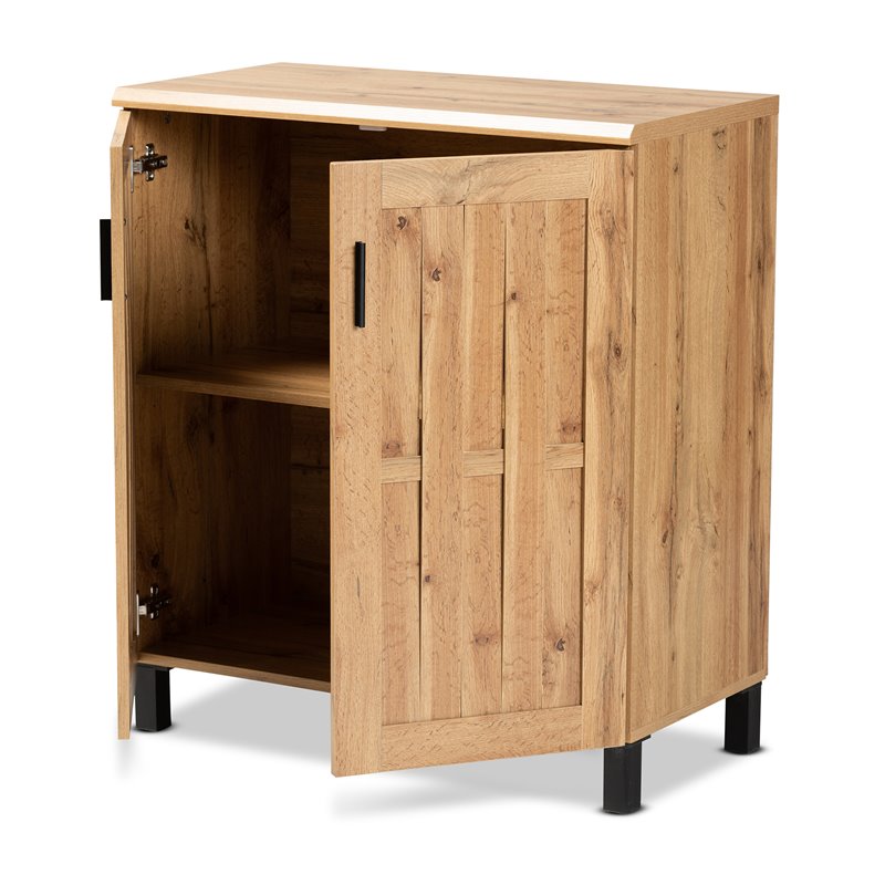 Bowery Hill Oak Brown Finished Wood 2-Door Storage Cabinet