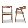 Bowery Hill Grey Faux Leather Wood 2-Piece Dining Chair Set