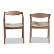 Bowery Hill Grey Faux Leather Wood 2-Piece Dining Chair Set