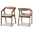 Bowery Hill Grey Faux Leather Wood 2-Piece Dining Chair Set