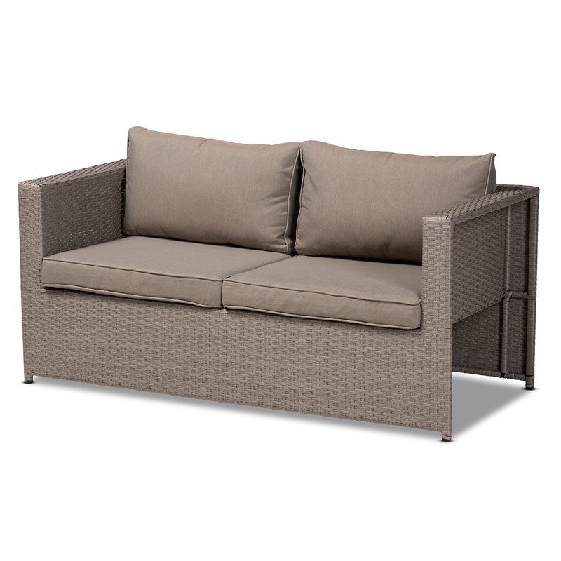 Bowery Hill Modern Grey Fabric and Grey Finished 6-Piece Patio Set