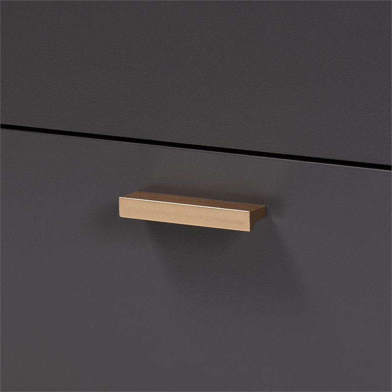 Bowery Hill Dark Grey and Gold Finished Wood 6-Drawer Dresser