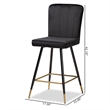 Bowery Hill Contemporary Black and Gold Finished Metal 2-Piece Bar Stool Set