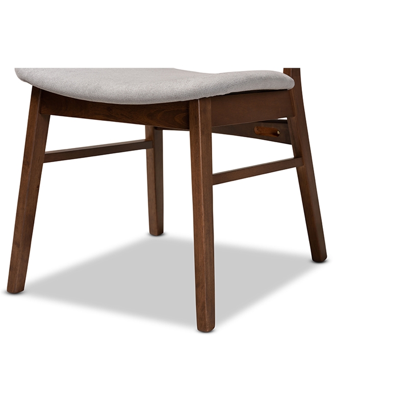 Bowery Hill Grey and Brown Finished Wood 2-Piece Dining Chair Set