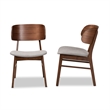 Bowery Hill Grey and Brown Finished Wood 2-Piece Dining Chair Set
